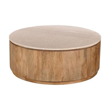 Salontafel Marmer Naturel - 90x90x35cm - Rond - Elan product