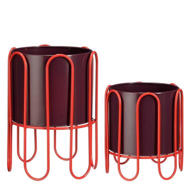 Mica Decorations Dione Bloempot op Standaard - Set van 2 product