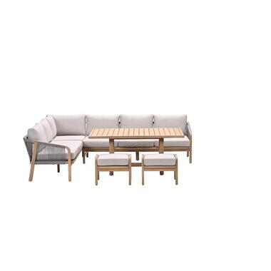 Santos lounge-diningset - 5-dlg.-links -acaciahout met white wash-sand product