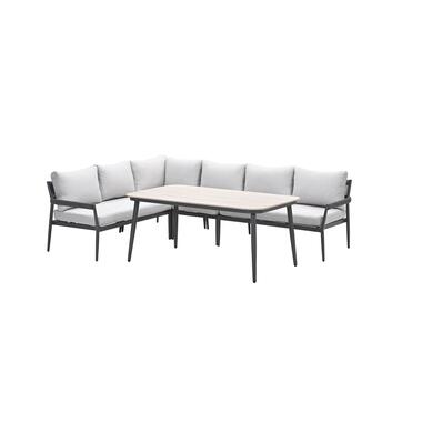 Barcelona lounge-diningset -5-dlg. - c. black -dark grey - valley sand product