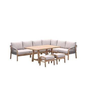 Santos lounge-diningset - 5-dlg.-rechts-acaciahout met white wash-sand product
