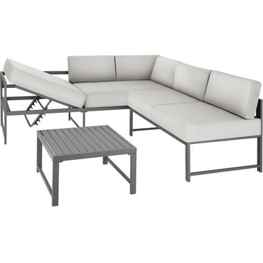 tectake loungeset Faro met tafel en verstelbare rugleuning - Grijs product