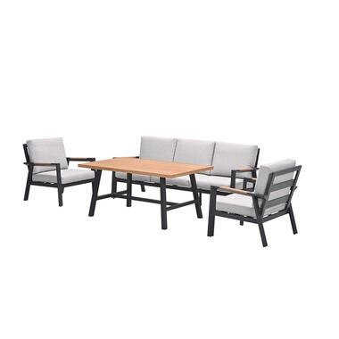 Elati lounge-dining sofa set-4-dlg.-c. black - sand - light teaklook product