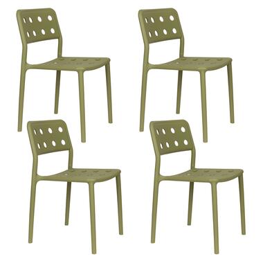 Housecraft Serra Tuinstoel/ Eetkamerstoel Kunststof Groen - Set van 4 product