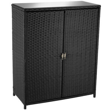 tectake Wicker tuinkast Monza, aluminium frame, 4 vakken, Zwart product