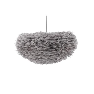 Svea - Rumi ronde hanglamp - ø 75 cm - grijze veren