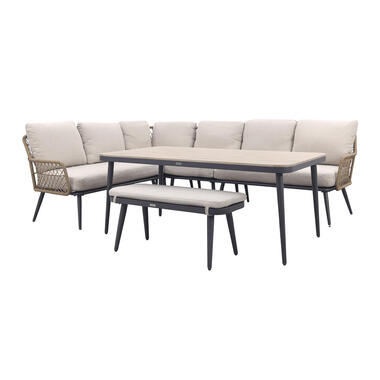 GI Allasio lounge-dining hoekset (6-delig) - Carbon black/Zand product