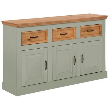 Selma - Dressoir met 3 deuren en 3 laden en groen grenen