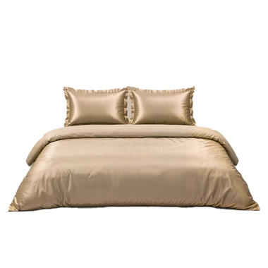 Satijn Dekbedovertrek Glossed Taupe-1-persoons (140 x 200/220 cm) product