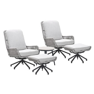Garden Impressions Bosh draaibare loungestoelen - Lucas bijzettafel Ø50x48 cm product