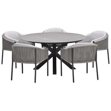 Garden Impressions Delvin tuinset 6-delig - Duuk tuintafel Ø150 cm product