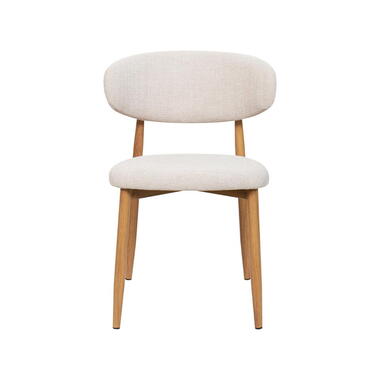 Eetkamerstoel Beige Stof - Zithoogte 48cm - Alexia - Set van 2 product