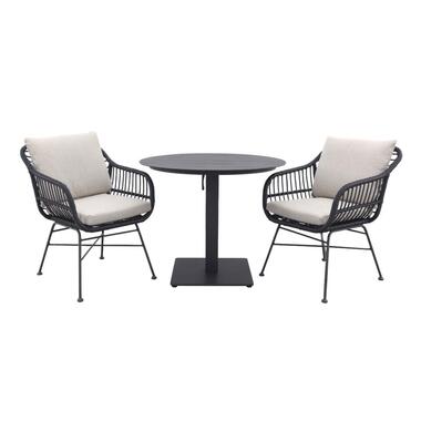 Suns Virenze aluminium Ø 90 cm./GI Margriet Zwart - ronde balkonset product