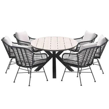 Garden Impressions Lucas tuinset zwart 7-delig - Tulli tuintafel 220x115 cm product