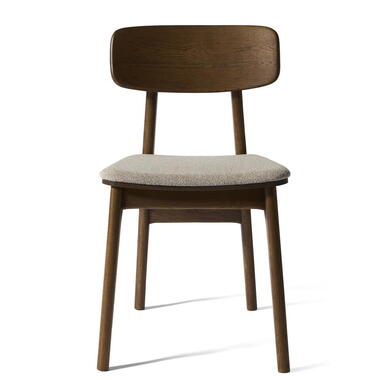 Eetkamerstoel Beige/Walnoot - Zithoogte 47cm - Livo - Set van 2 product