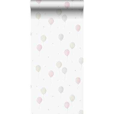 Sanders & Sanders behang - luchtballon - licht roze, beige en wit product