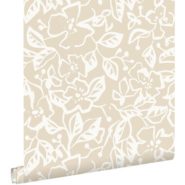 ESTAhome behang - bladeren en bloemen - lichtbeige - 50 x 900 cm - 131371 product