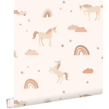 ESTAhome behang - unicorns - beige en licht terracotta - 50 x 900 cm - 131435 product
