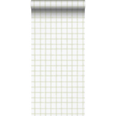 Sanders & Sanders behang - ruitmotief - lichtgroen en wit - 53 cm x 10.05 m product