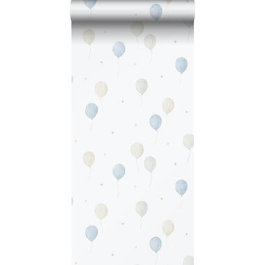 Sanders & Sanders behang - luchtballon - blauw, beige en wit - 53 cm x 10.05 m product