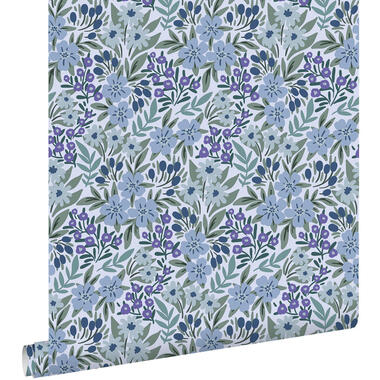 ESTAhome behang - bloemen - blauw - 50 x 900 cm - 131447 product