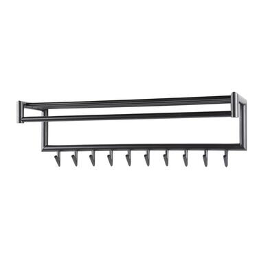 Kapstok Donkergrijs - 10 Haken - 100x27x30cm - Roede product