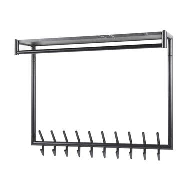 Kapstok Zwart - 20 Haken - 100x27x80cm - Hoedenplank product