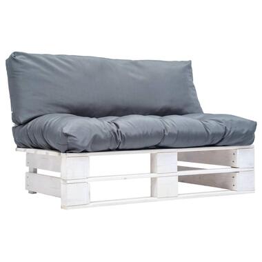 vidaXL - Tuinbank pallet - Grijs - Geïmpregneerd grenenhout - Met kussens product