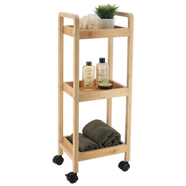 Tendance Keuken/badkamer trolley - 29 x 21 x 79 cm - naturel product