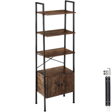 tectake Wandrek Brentwood 57,5x34x173cm, Industrieel Hout Donker, Rustiek product