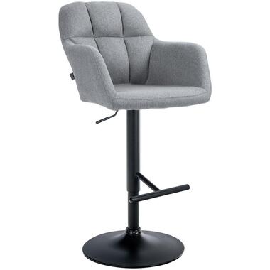 CLP Barkruk Natoma zwart Frame - Stof - grijs product