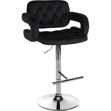 CLP Barkruk Dublin chroom Frame - Fluweel - zwart product