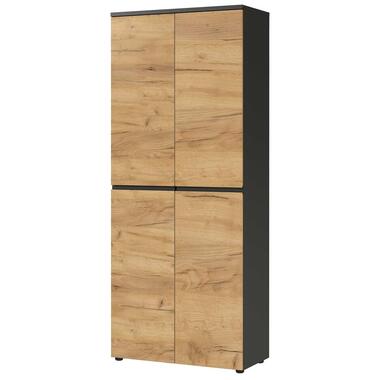 Archiefkast Miguel met 2 deuren en 4 legplanken - antraciet/eik product