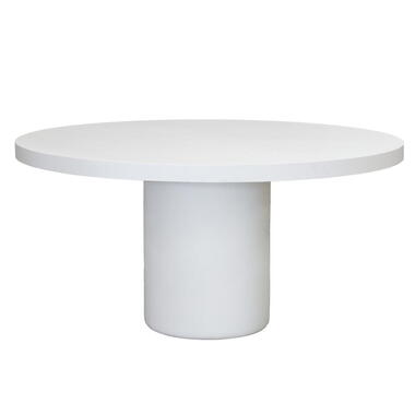 Tuintafel Rond 150cm - Wit Eco Composiet - Betonlook - Eden product