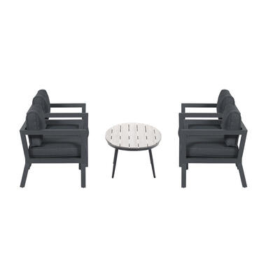5-delige loungeset Ridge –4 luxe lounge fauteuils inclusief salontafel product