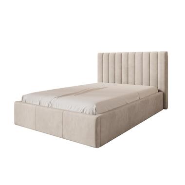 Meubella - Tweepersoonsbed Chief - Beige - Velvet - 140x200 cm product