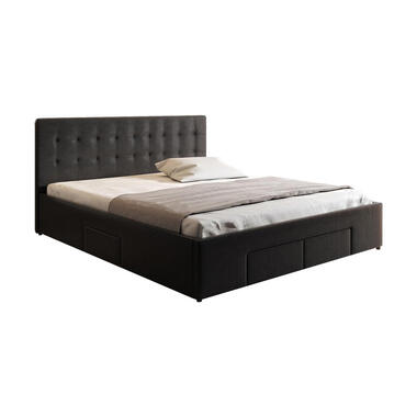 Meubella - Tweepersoonsbed Milo - Zwart - 140x200 cm product