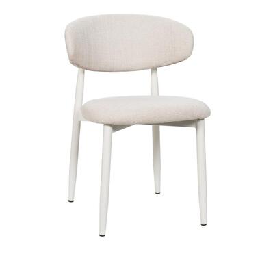 Eetkamerstoel - Beige/Wit - Zithoogte 47cm - Alexia - Set van 2