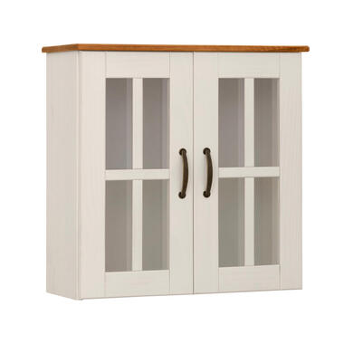 Alby - Wandkast met 2 deuren van grenen in wit
