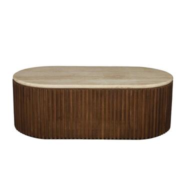 Salontafel Travertin - Bruin Mangohout - 120x60x40cm - Sven product