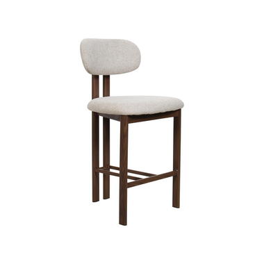 Barkruk Walnoot - Beige - Zithoogte 66cm - Noor - Set van 2 product