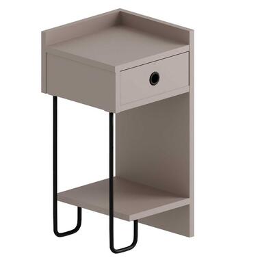 Emob Stijlvol Woody Fashion Nachtkastje - Melamine Gecoat - 18mm - Licht Mokka product