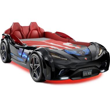 Autobed - GTE Racer - Racebed - Met licht en geluid - 220x127x80 cm - Zwart