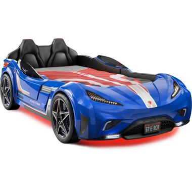 Autobed - GTE Racer - Autobed - Met licht en geluid - 220x127x80 cm - Blauw product