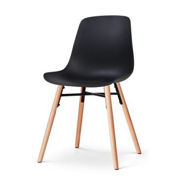 Nolon Nena-Pip Eetkamerstoel Zwart - Kunststof - Houten Poten product