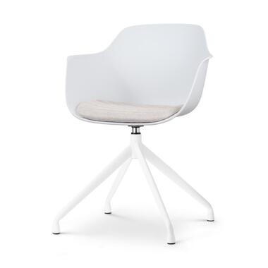 Nolon Nola-Liz Eetkamerstoel Wit - Lichtgrijs - Draaibaar - Wit product