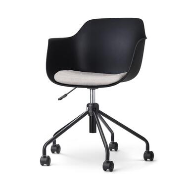 Nolon Nout-Liz Bureaustoel Zwart - Beige Kussen - Zwart Onderstel product