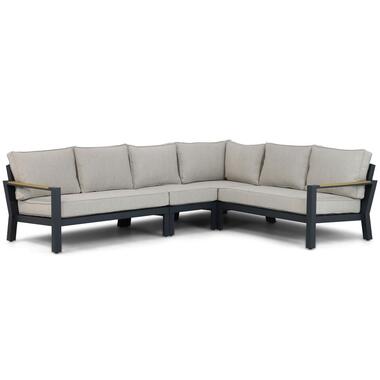 Hoek loungeset 6 personen Aluminium/Polywood (teakfinish) Grijs Lifestyle product