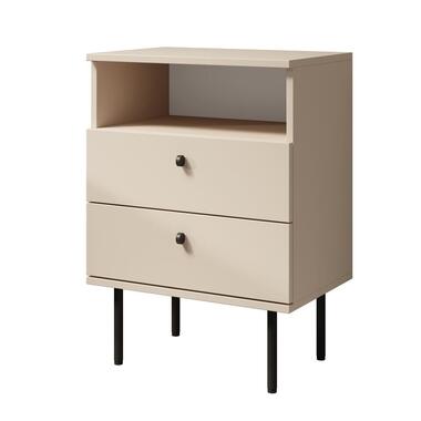 Meubella - Nachtkastje Hidde 2 - Beige - 50 cm product