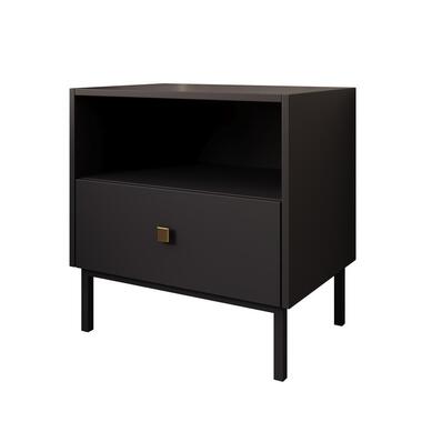 Meubella - Nachtkastje Norment - Zwart - 55 cm product